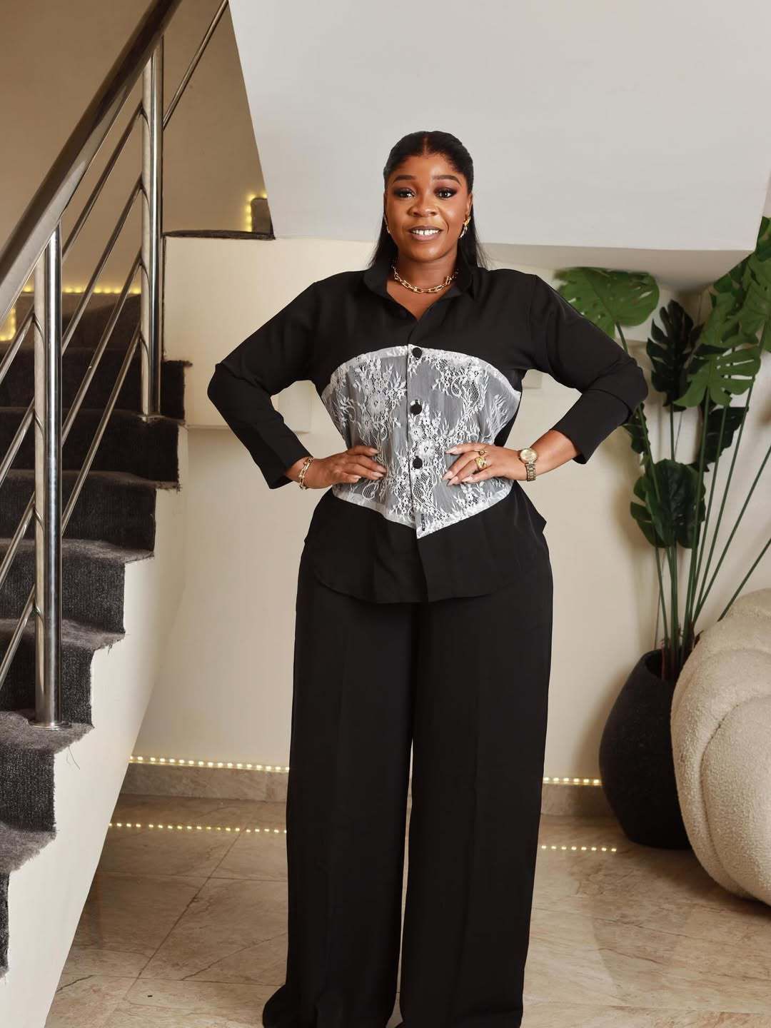 Spring Fashion High Waist Wide Leg Pants Women's Casual Printed Shirt And Pants Set European American Style_ecoleips.com