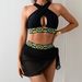 Women's 3-Piece Bikini Swimsuit Sexy Hollow Out Patchwork Design European And American Style Swimwear_ecoleips.com