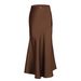 Women's High Waist Stretch Satin Pencil Skirt - Elegant Bodycon Midi Skirt With Elastic Waistband, Slim Fit For Work & Evening_ecoleips.com
