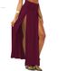 Women's Retro Style Midi Skirt Solid Color Fitted Waist Irregular Hem Beach Long Skirt Design_ecoleips.com