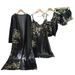 Women's Clothing home wear set, printed cherry pajamas for women, thin nightgown, suspenders, shorts, suspender skirt set_ecoleips.com