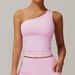 Women's Clothing Cloud Sense Oblique One Shoulder Waist Yoga Vest Quick Drying Sports Shaping Underwear Running Fitness Vest Female_ecoleips.com