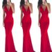 Verve 2025 New Women's Milk Silk Strap Sexy Backless Train Evening Party Dress_ecoleips.com