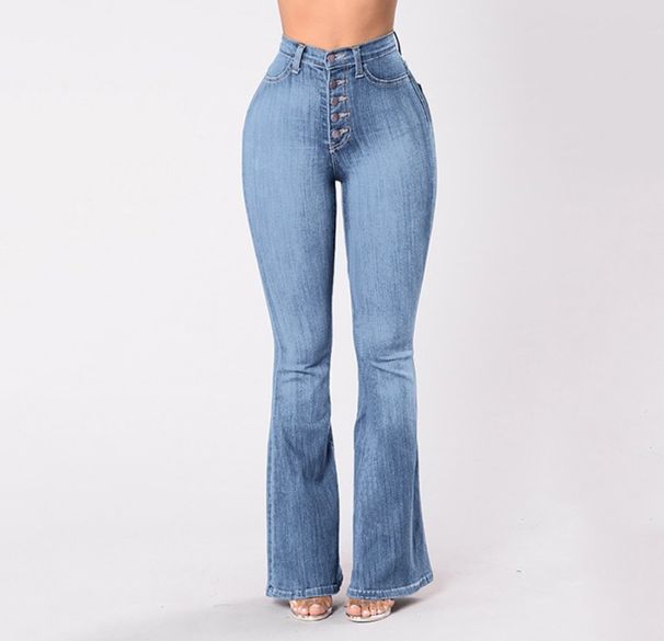 Women's Clothing High-Waisted Women's Stretch Jeans Wide Leg Stretch Denim Flared For Formal & Casual For Women_ecoleips.com