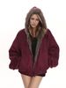 Street Design Plush Double-sided Hooded Jacket Women's Autumn And Winter Cold Jacket_ecoleips.com
