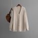 Aria Basics Aria Basics European American Cross-border V-neck Knitted Cardigan Women, 2024 Autumn And Winter, Solid Color, Loose, Mid-length_ecoleips.com