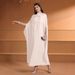 KY1932-5 Middle Eastern Women's Fashion Beaded Dress Dubai Solid Color Bow Robe_ecoleips.com