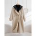 Hooded Fake Two-piece Wool Coat Women's Long Winter New Hepburn Style Double-sided Wool Coat Women's_ecoleips.com