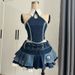 Pure Desire Hot Girl Sexy Design Collared Top New Denim Skirt Women Waist Slimming Two-Piece Set_ecoleips.com