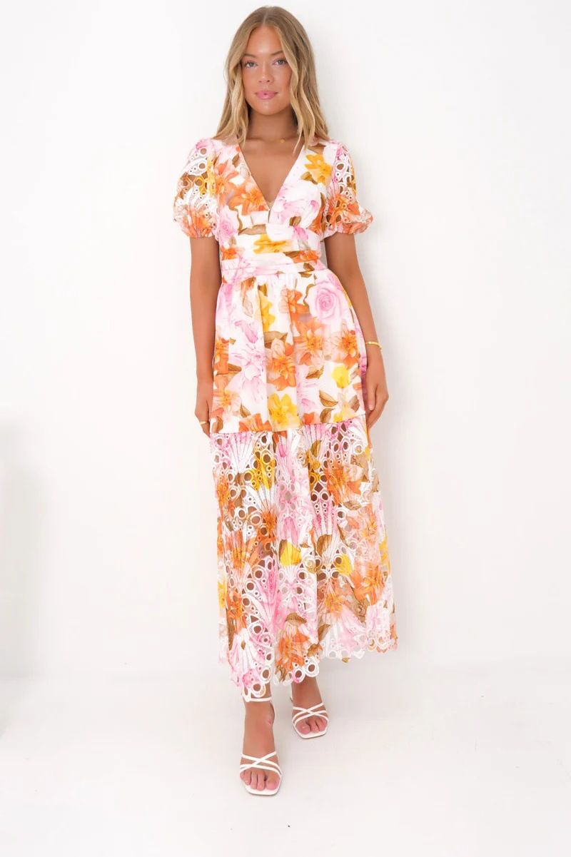 Women's Clothing Color Printing Embroidery Hollow Fashion Splicing Dress Female 8130_ecoleips.com