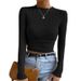 Cross-border Foreign Trade Slim-fit Popular On . In Europe And America, Solid Color Knit Sweater, Round-neck_ecoleips.com