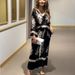 Women's Clothing Irregular Printed Long Sleeved Tops And Trousers Two Piece Set_ecoleips.com