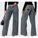 Women's Low Waist Wide Leg Jeans – Heart & Leopard Print, Vintage Blue, Casual Straight Fit (S-XL)_ecoleips.com