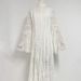 Women's Clothing Autumn New Style Stand Up Collar Trumpet Sleeve Lace Patchwork Waist Long Dress For Women_ecoleips.com
