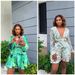 Women's Clothing Women's Printed Deep V Hollowed Out Long Sleeved Top And Ruffled Jumpsuit/pants Set Fashion_ecoleips.com