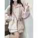 Casual, High-end, Sweet, Hooded Knitted Cardigan, Plush Sweatshirt For Women, New Spring, Autumn, Winter Style, With_ecoleips.com