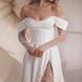 Women's Clothing New Light Wedding Dress Female One Shoulder Side Slit Lace Long Dress Couple Photo Travel Bride Wedding Dress_ecoleips.com