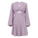 Foreign Trade Women's Clothing 2026 Summer New Fashion Long Sleeve V-Neck Slim-Fit Printed French Dress_ecoleips.com