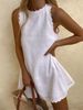 Women's Clothing Sexy Solid Color Sleeveless Loose Women's Vest Dress_ecoleips.com
