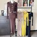 Elegant Knit Wrap Dress With Doll Collar - Stretchy High-Waisted Mermaid Hem Long Sleeve Dress For Women (Black, Mustard Yellow, Brown, Beige)_ecoleips.com