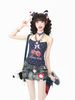 Blue Ghost Park Languid Park Short Star Print Crop Top Women's Summer Slim Fit Vest Dopaamine Style Outerwear Casual Wear_ecoleips.com