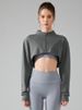 K New American Style Collared Half Cut Sweatshirt With Exposed Navel, Women's Zipper Small Cardigan Short Jacket, Tennis Long Sleeved Sports Top_ecoleips.com