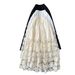 Women's Clothing Spring Gentle Style High Waist Slim Hollow Lace Splicing A Line Mid Length Skirt_ecoleips.com