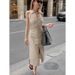 Spring/Summer Fashionable Long Dress With Tailored Fit, Designful Split Back, And Backless Style For Women_ecoleips.com