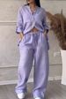 plus Size Loose Fitting Casual Shirt Southeast Cotton And Linen Fashionable Solid Color Sportswear Set For Women_ecoleips.com