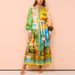 2026 New Spring Women's Clothing European And American Export Fashionable Printed Lantern Sleeve Belted Shirt Dress_ecoleips.com