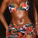 Women's 3 Piece Bikini Swimwear European American Style Printed Short Skirt Tie Up Backless Direct Factory Sales New 2026_ecoleips.com