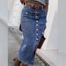 Women's Denim Midi Skirt Button down Design High Waist A-Line Skirts Casual Vintage Style Clothing_ecoleips.com