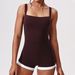 Summer Women's Slim Fit Bodysuit Cross-Over Neckline Backless Versatile Solid Color Sexy Fashion Jumpsuit for Wholesale_ecoleips.com
