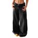 cross-border Women's Jeans, European And American Foreign Trade, Loose-fitting, Drapey, Wide-leg, Straight-cut,_ecoleips.com