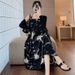 Spring New Korean Fashion Ink Painting Bowknot 2-Piece Maternity Dress_ecoleips.com