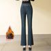 Women's Fleece-lined Thickened Jeans, 2025 Winter New Style, High-waisted, Slimming, Warm, Slightly Flared Pants With_ecoleips.com