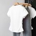 Women's Slim Fit T-Shirt Short Sleeve Cherry Print Side Ruching Waist Cinching Casual Elegant Fashion Top for Spring/Autumn Summer_ecoleips.com