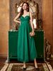 Women's Clothing Sling Tube Top Temperament Green Elegant Slim Long Banquet Mesh Long Dress_ecoleips.com