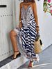 Women's All Over Print Halter Neck Dress, Boho Fashion Casual Sleeveless A Line Dress For Beach Holiday Vacation, Ladies Summer_ecoleips.com