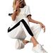 Women's Clothing Summer New Arrival Gold Foil Letter Print Two Piece Set For Women Unique Casual Versatile Slimming Flattering 8002 Print_ecoleips.com