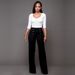 Women's Clothing Slim High Waist Personality Double Breasted Flared Trousers_ecoleips.com