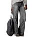 Women's Clothing Retro Fashion Casual Straight Wide Leg Pants For Women Women's Popular Jeans_ecoleips.com