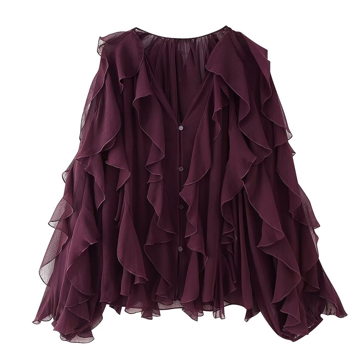 Women's Clothing Classic Fashion Layered Decorated Shirt American Style New Arrivals Versatile Top_ecoleips.com