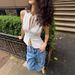European And American Style Women's Clothing 2025 Autumn New Fashion Street Sexy Cropped Slim-fit Tie-up Sleeveless Tank_ecoleips.com