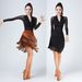 K New Latin Dance Set Practice Clothing Female Adult Half Body Skirt Tassel Skirt Underwear Dance Competition Performance Dress_ecoleips.com