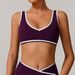 Women's Wide Strap Sports Bra Shockproof Contrast Color One Piece Yoga Fitness Wear_ecoleips.com