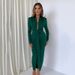 Women Sophisticated Figure‑Flattering Dress With Long Sleeves & Defined Waistline_ecoleips.com