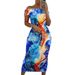 Women's Clothing Sexy One Shoulder Printed Sleeveless Elastic Hip Dress_ecoleips.com