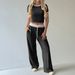Y2K Aesthetic Women's Short Sleeve T-Shirt & Lounge Pants Set - Retro Streetwear Outfit (Black/Khaki/Burgundy) | Soft Stretch Polyester_ecoleips.com