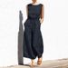 Women's Clothing Solid Color High Waisted Sleeveless Trousers Women's Fashion Casual Loose Fitting Temperament Jumpsuit_ecoleips.com